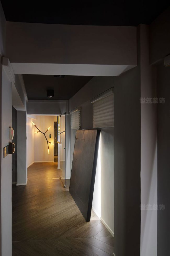 后现代中式混搭风办公室过道装修图