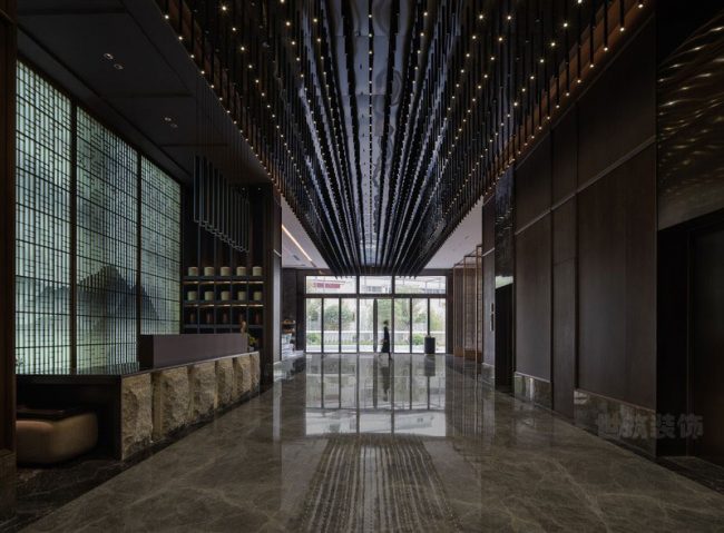 酒店大堂深色设计效果图