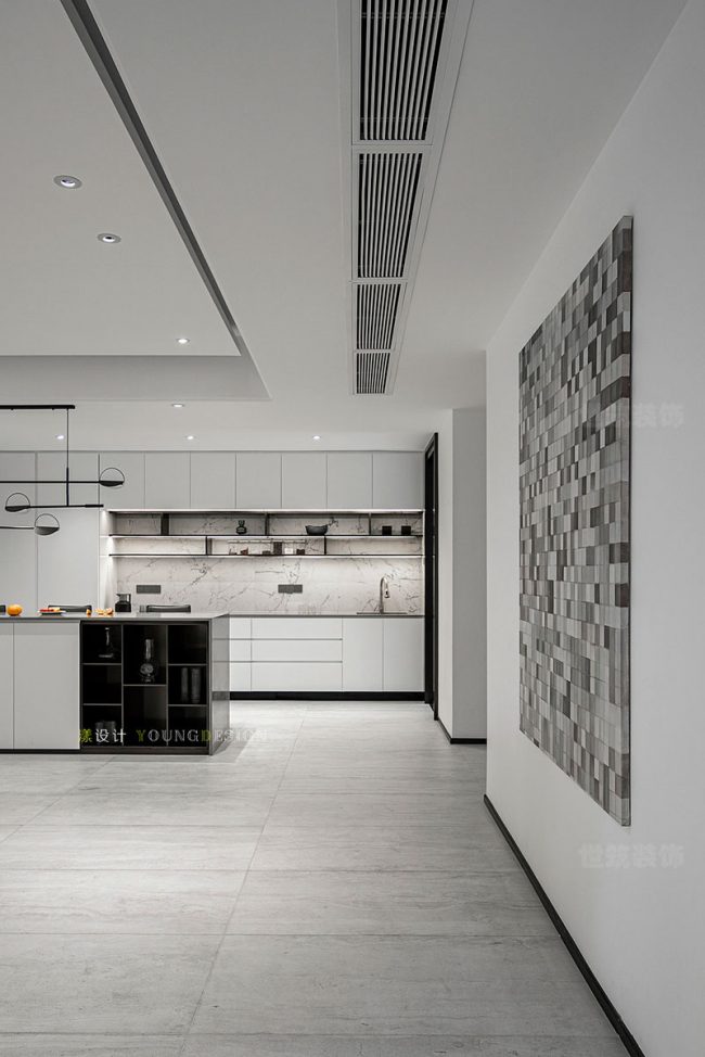 极简风格样板间餐厨位置装修图