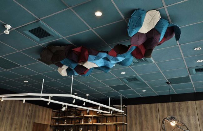 极简工业风咖啡厅天花吊顶装修图