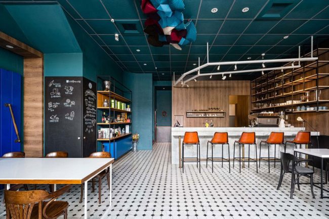 极简工业风咖啡厅用餐区域装修图