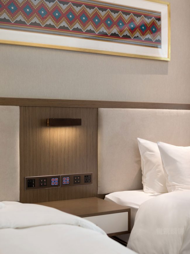 极简新中式商务酒店双人房装修图