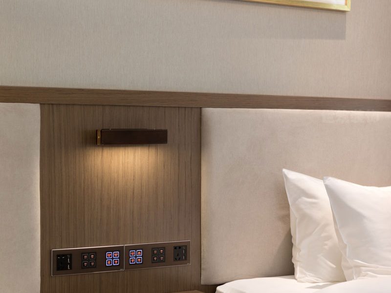 极简新中式商务酒店双人房装修图