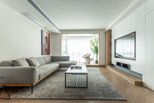 简易布艺沙发的客厅