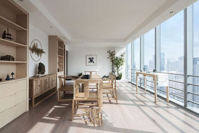 靠窗的茶室设计效果