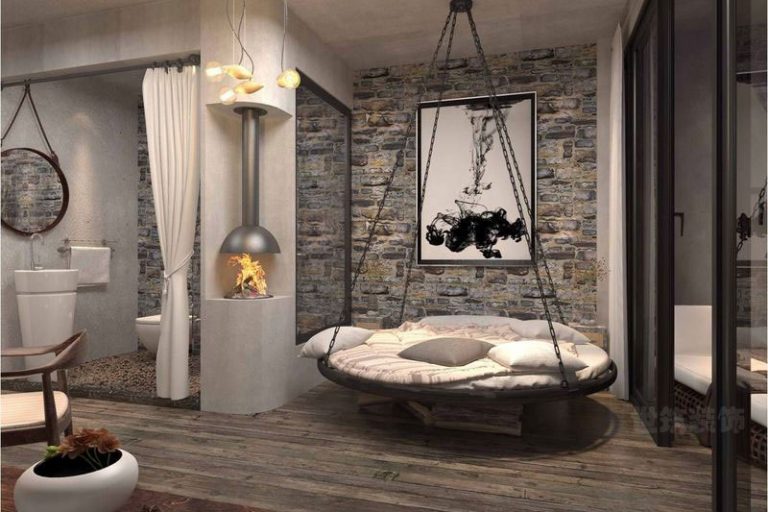 民宿酒店的客房吊床设计效果