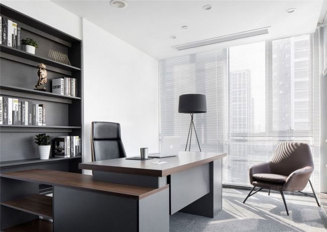 美式极简办公室经理办公室装修图