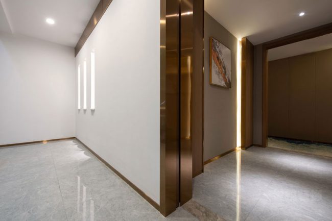 轻奢风格办公室过道场景装修图