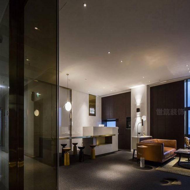 轻奢风格办公室前厅空间装修图