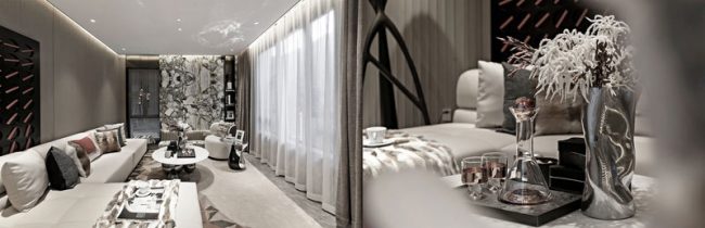 轻奢风格别墅起居室装修图