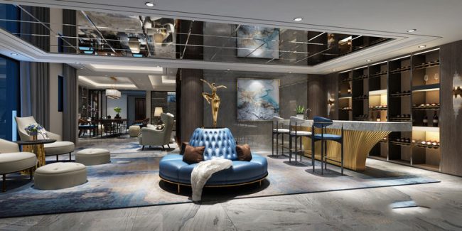 轻奢风格别墅休闲娱乐厅装修图