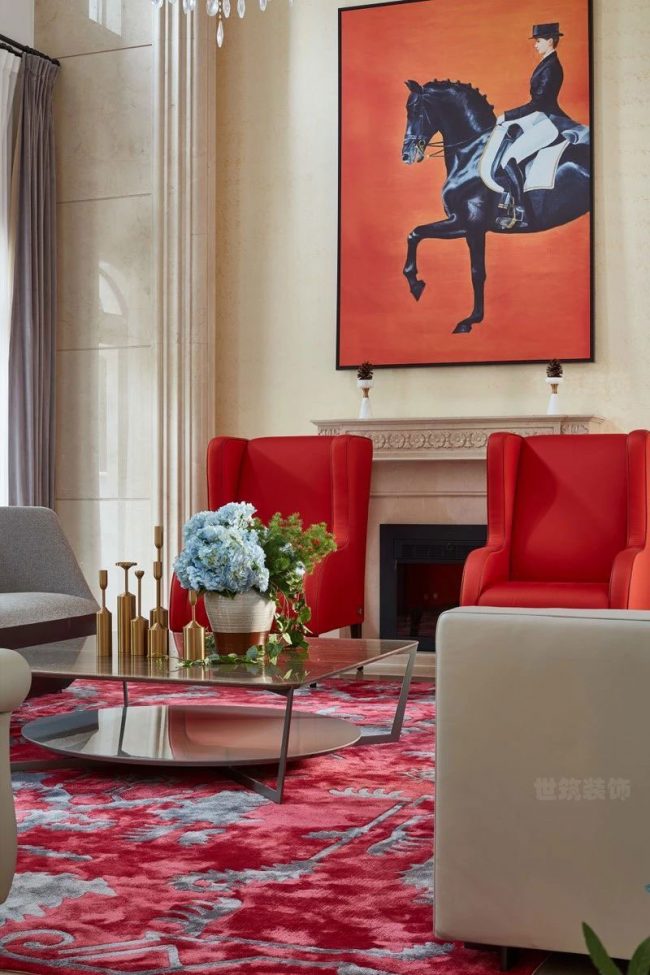 轻奢风格别墅样板间客厅装修图