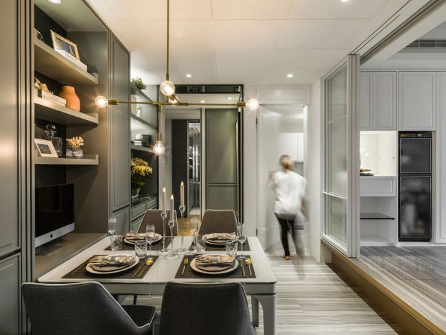 轻奢风格样板间餐厅场景装修图