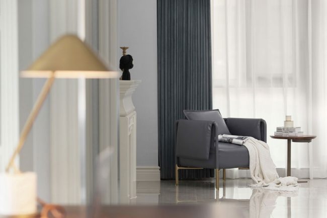 轻奢风格样板间起居室休闲区装修图