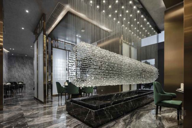 轻奢西餐厅室内景观艺术装修图