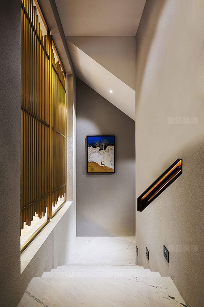 轻奢中式风格办公室过道空间装修图