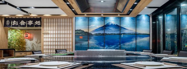 日式餐厅3d背景墙