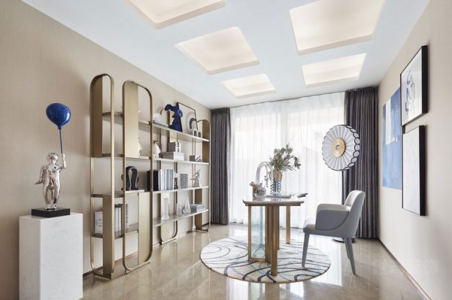 书房的金色不锈钢的简易书柜