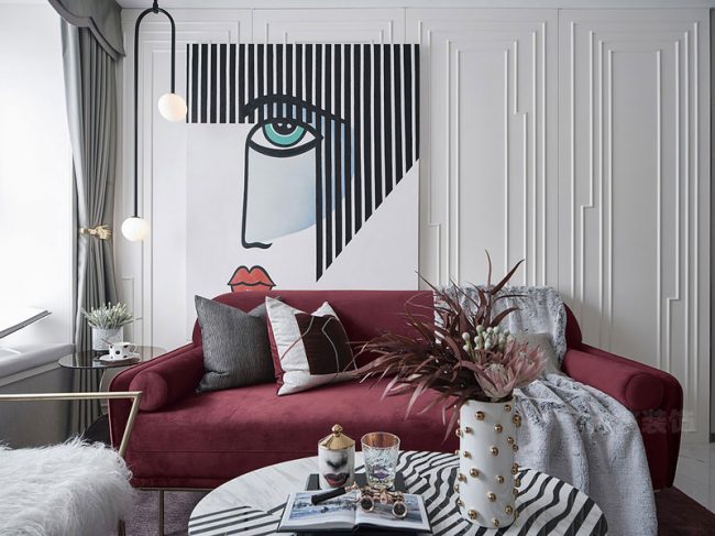 时尚的沙发背景墙