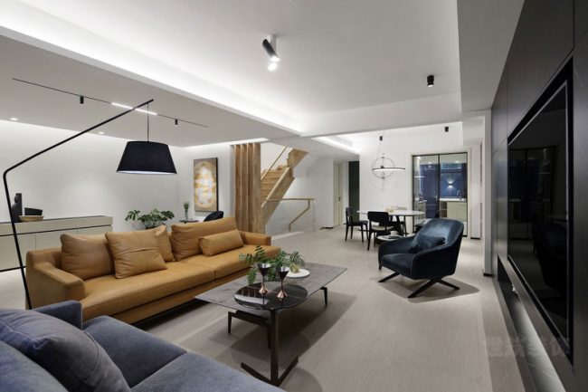 现代北欧风家居客餐厅场景装修图