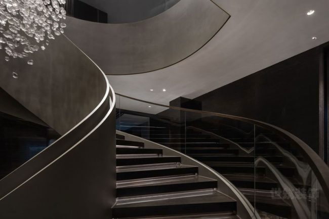 现代风格办公空间楼梯走道区域装修图