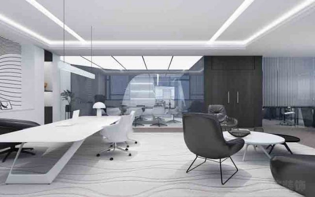 现代风格办公空间总监办公室装修图