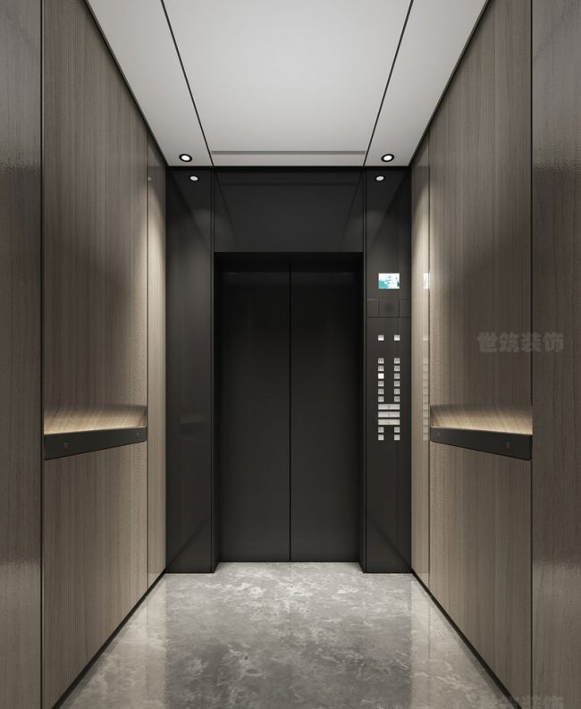 现代风格办公室电梯过道空间效果图