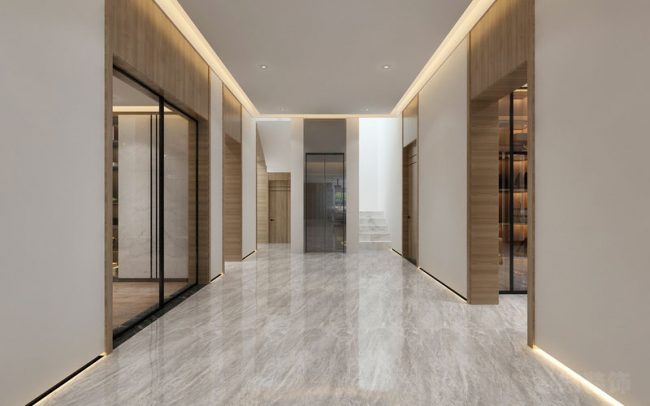 现代风格办公室电梯门厅装修图