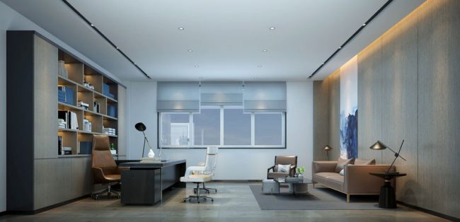 现代风格办公室合伙人办公空间装修图