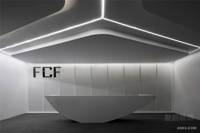 现代风格办公室前台环境装修图