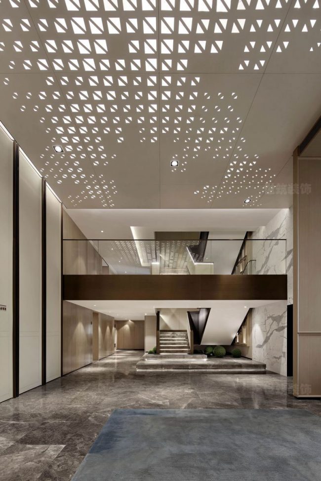 现代风格办公室入口大堂装修图