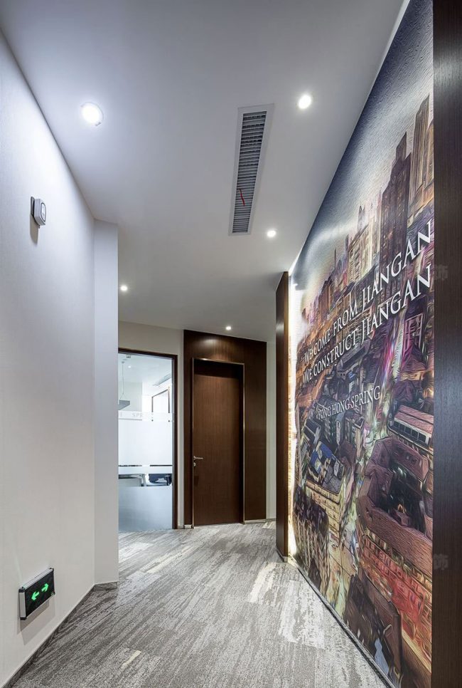 现代风格办公室走廊区域装修图