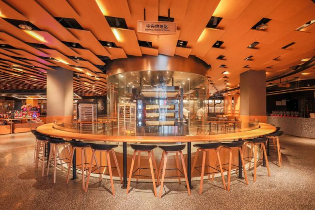 现代风格餐饮店吧台装修图