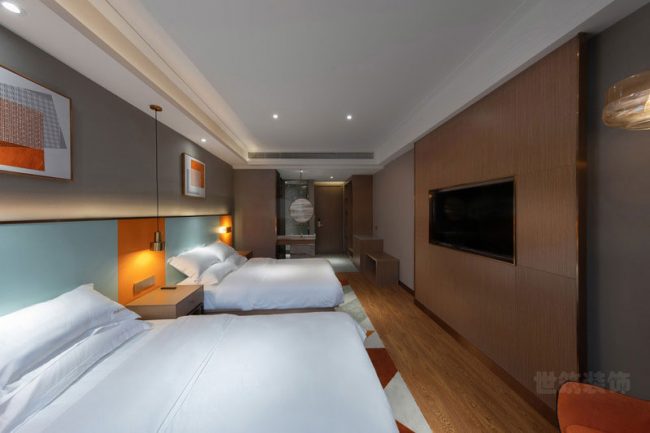 现代风格商务酒店主题双人房装修图