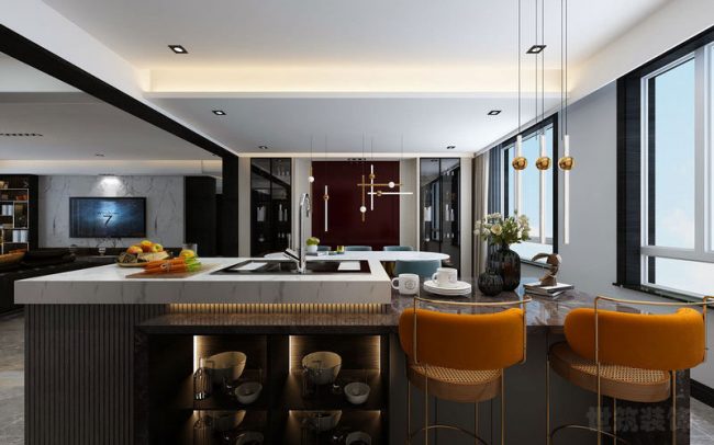 现代风格西餐吧台设计