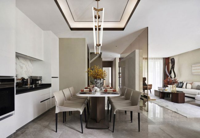 现代风格样板间客餐厅场景装修图