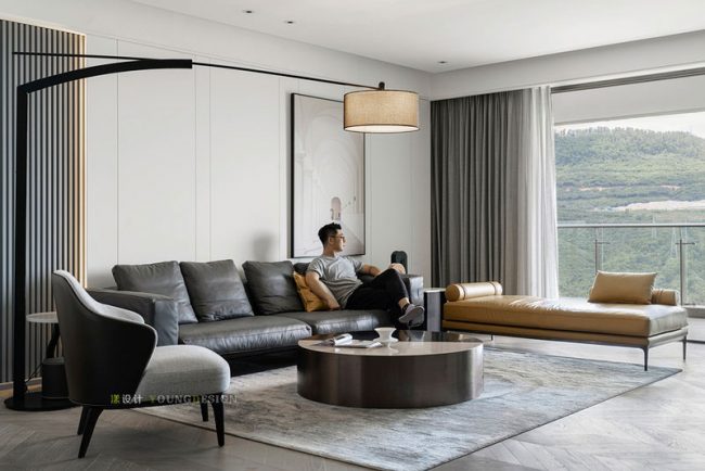 现代风格样板间客厅会客区装修图