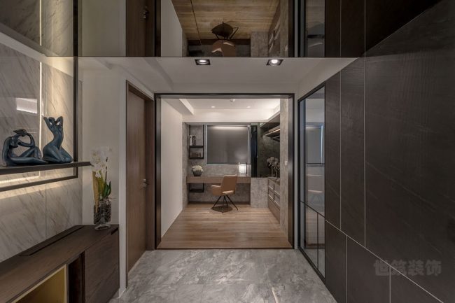 现代风格样板间书房场景装修图