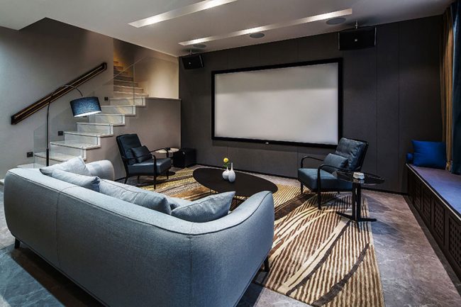 现代风格样板间影音室装修图