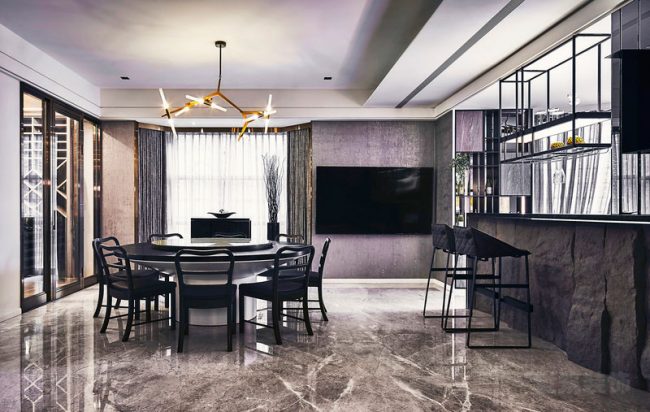 现代极简风格样板间餐吧空间装修图