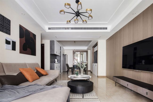 现代极简风家居客餐厅场景装修图