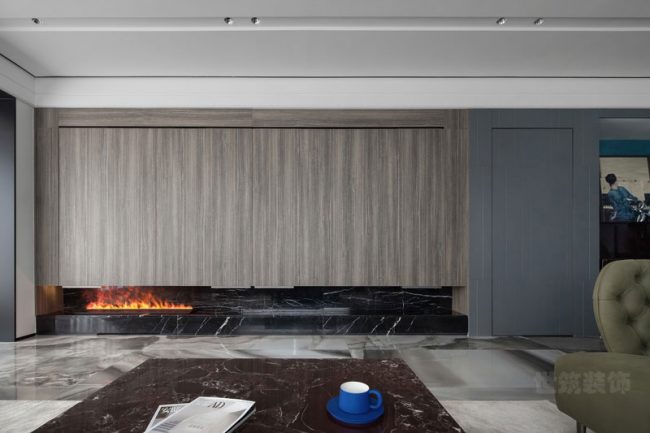 现代极简家居客厅电视墙装修图