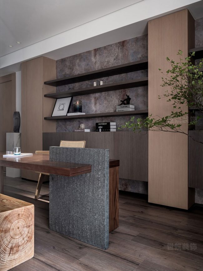 现代极简家居书房区域装修图