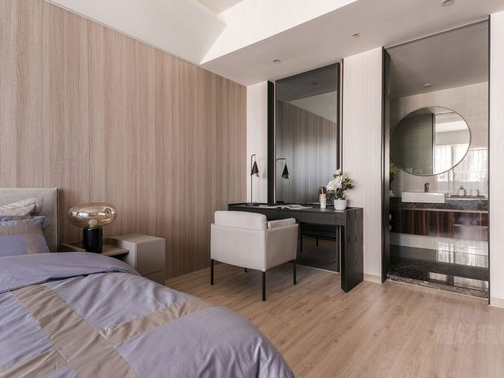 现代极简样板间主人房装修图