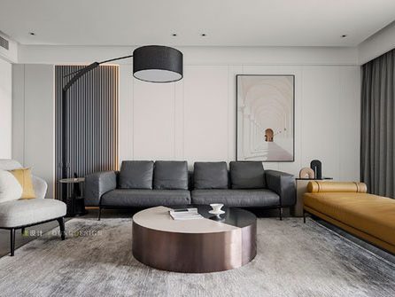 现代简约样板间会客厅装修图