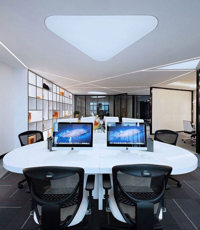 现代科技风办公室公共区装修图