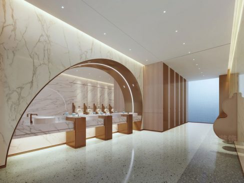 现代轻奢风办公空间盥洗室装修图