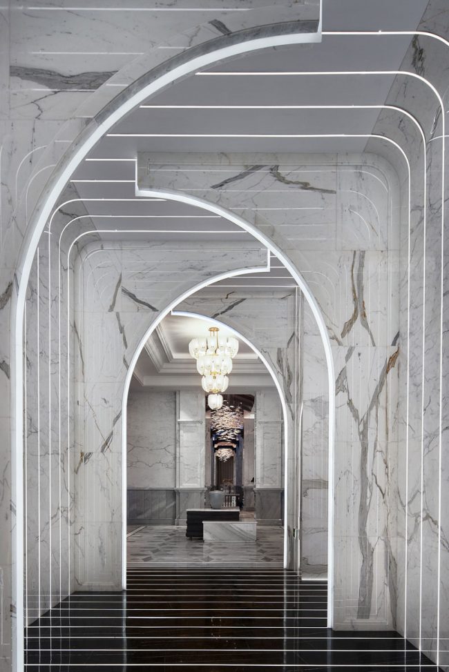 现代轻奢风办公室前廊装修图