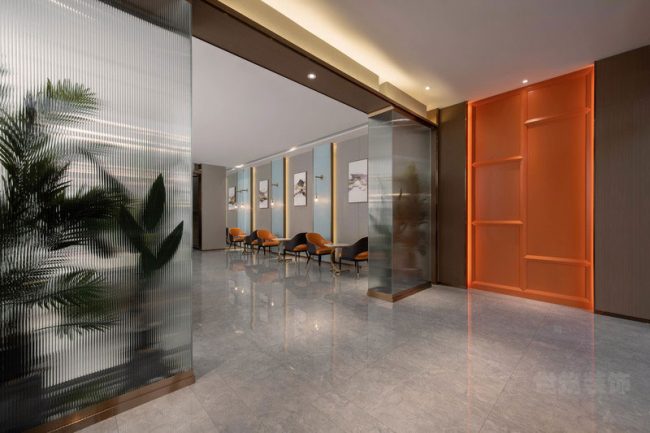 现代轻奢风办公室前厅等候区装修图