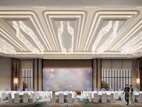 现代轻奢风格酒店宴会厅装修图
